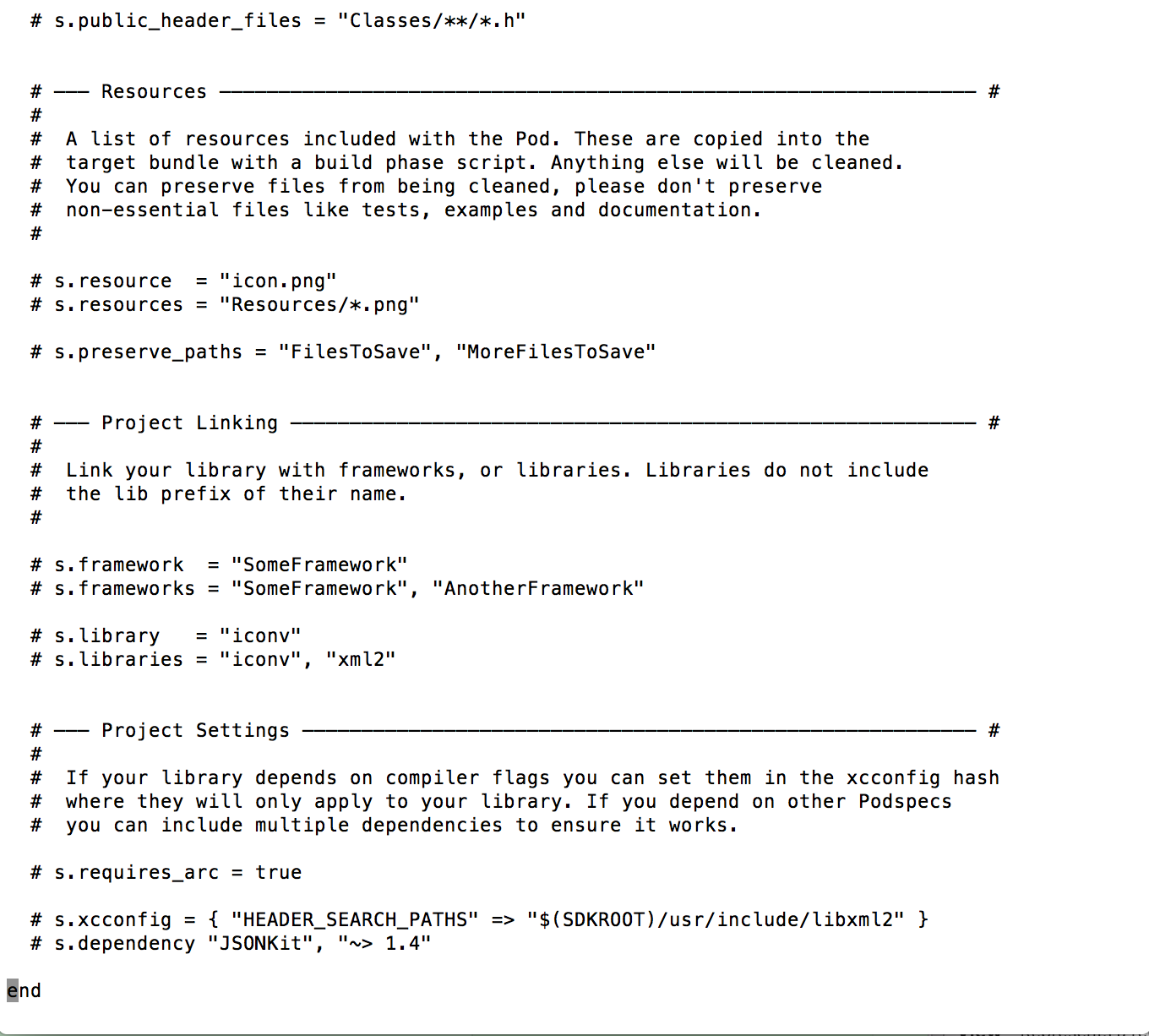 ExampleKit.podspec初始文件